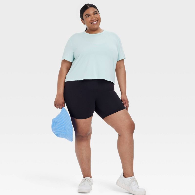 slide 4 of 5, Women's Everyday Soft Ultra High-Rise Bike Shorts 6" - All In Motion™ Black XXL: Moisture Wicking, Quick Dry, UPF 50+, 1 ct