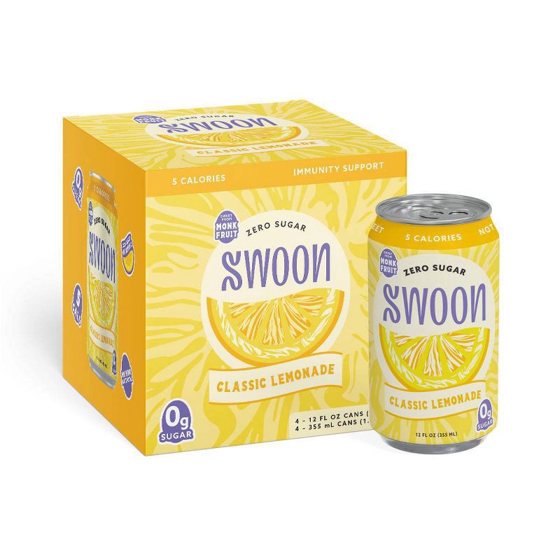 slide 1 of 3, Swoon Classic Lemonade - 4pk/12 fl oz Cans, 4 ct; 12 fl oz