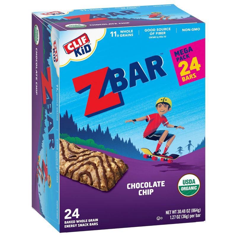 slide 2 of 6, Clif Kid Zbar Chocolate Chip Snack Bars - 24ct/30.48oz, 24 ct, 30.48 oz