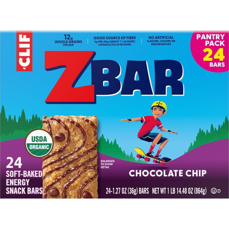 slide 2 of 13, CLIF KID ZBAR Organic Chocolate Chip Granola Soy Protein Bar - 30.48oz/24pk, 30.48 oz, 24 ct