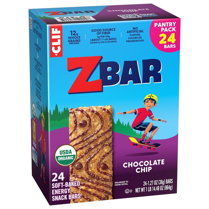 slide 8 of 13, CLIF KID ZBAR Organic Chocolate Chip Granola Soy Protein Bar - 30.48oz/24pk, 30.48 oz, 24 ct
