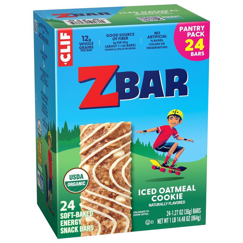 slide 8 of 13, CLIF KID ZBAR Organic Iced Oatmeal Cookie Granola Soy Protein Bar - 30.48oz/24pk, 30.48 oz, 24 ct