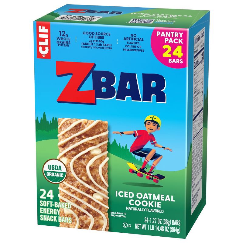 slide 9 of 13, CLIF KID ZBAR Organic Iced Oatmeal Cookie Granola Soy Protein Bar - 30.48oz/24pk, 30.48 oz, 24 ct