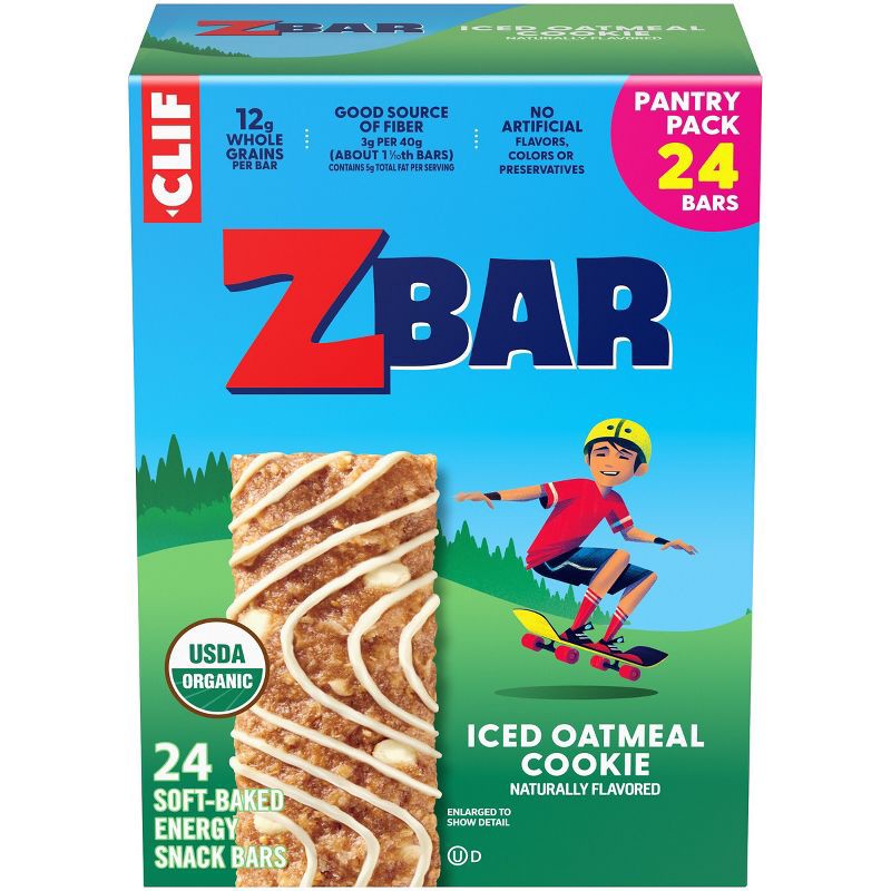 slide 1 of 13, CLIF KID ZBAR Organic Iced Oatmeal Cookie Granola Soy Protein Bar - 30.48oz/24pk, 30.48 oz, 24 ct