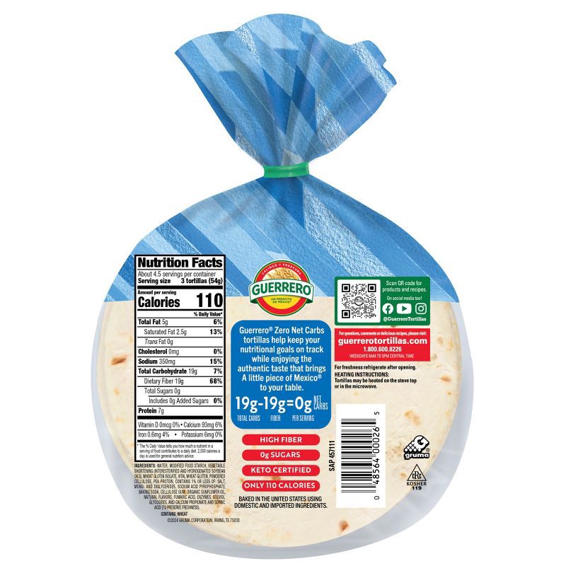 slide 2 of 4, Guerrero Street Taco Size Zero Net Carbs Original Tortillas -14ct/8.89oz, 14 ct, 8.89 oz