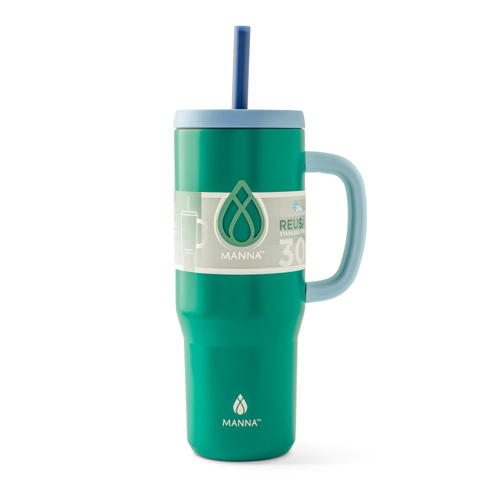 slide 4 of 4, Manna™ Handled Tumbler - Teal, 30 oz