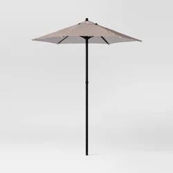6' Round Outdoor Patio Market Umbrella Tan with Black Pole - Room Essentials™: Includes Carrying Bag, Steel Frame