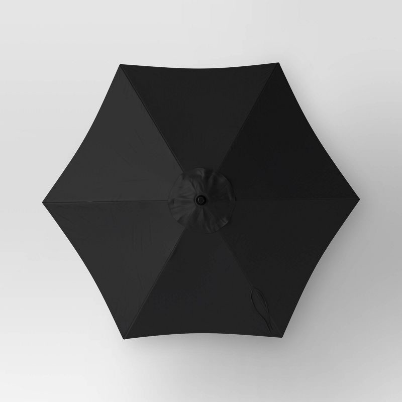 slide 4 of 6, 6' Round Outdoor Patio Market Umbrella Black with Black Pole - Room Essentials™: With Carrying Bag, Push-Up Lift, 1 ct