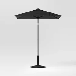 6' Square Outdoor Patio Market Umbrella Charcoal with Black Pole - Threshold™