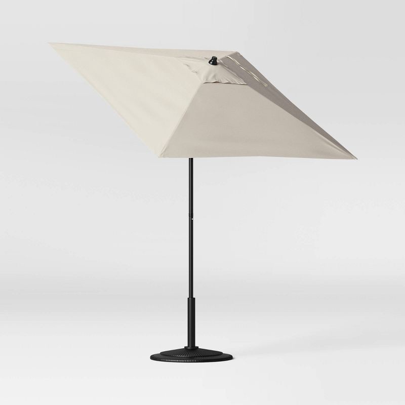 slide 3 of 5, 6' Square Outdoor Patio Market Umbrella Off-White with Black Pole - Threshold™, 1 ct