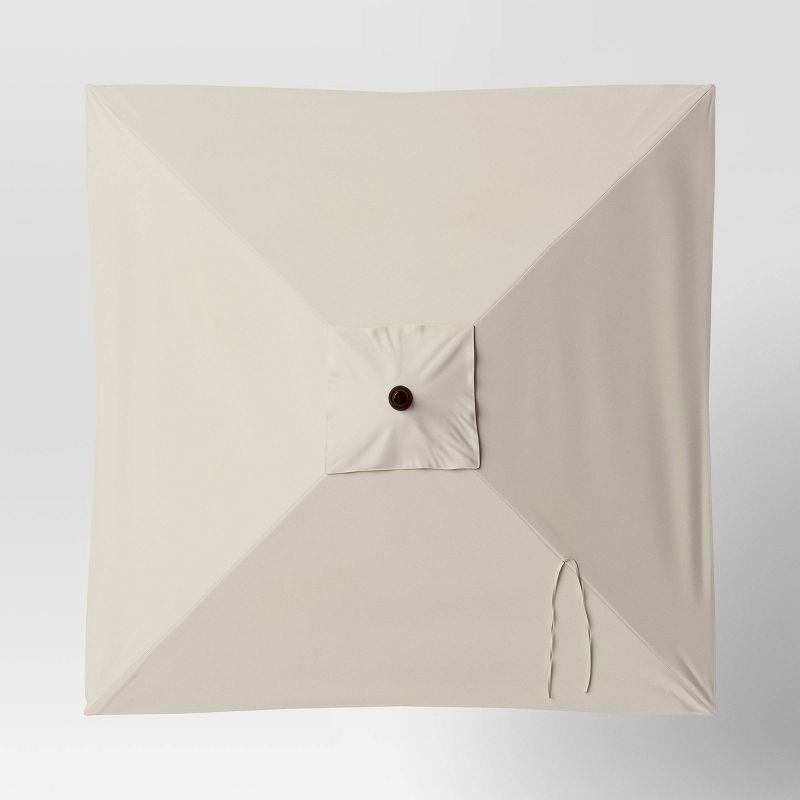 slide 4 of 5, 6' Square Outdoor Patio Market Umbrella Off-White with Black Pole - Threshold™, 1 ct