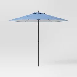 7.5' Round Outdoor Patio Market Umbrella Quilted Blue - Room Essentials™