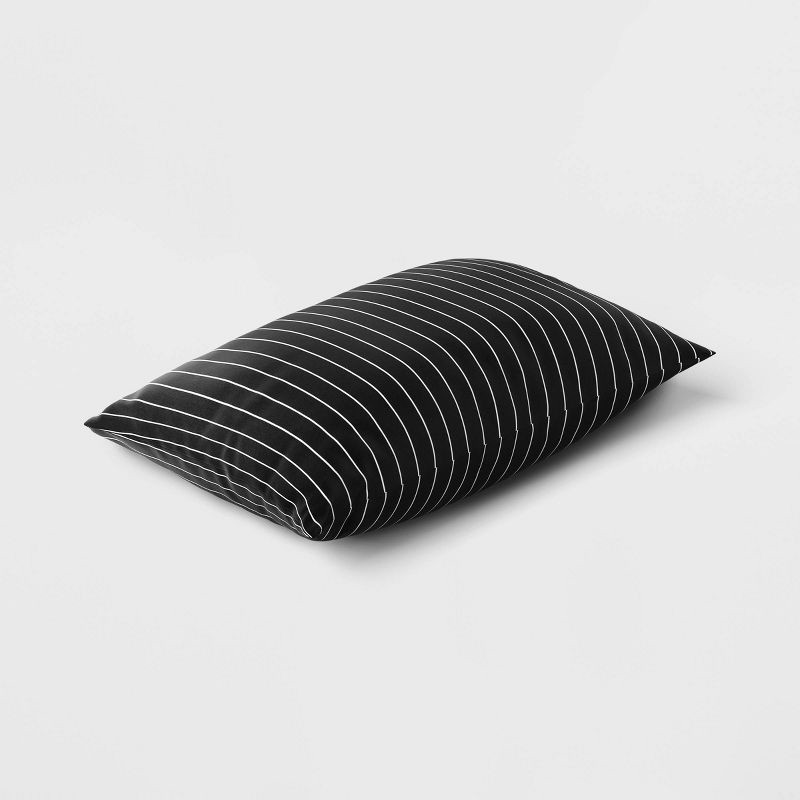 slide 3 of 4, 10"x17" Pin Stripe Rectangular Outdoor Lumbar Pillow Black - Room Essentials™: UV & Weather-Resistant, Recycled Materials, 1 ct