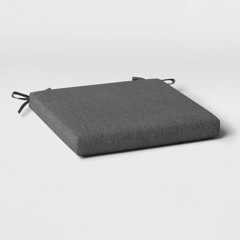 slide 3 of 5, 18"x20" Solid Woven Outdoor Chair Seat Cushion Charcoal - Threshold™, 1 ct
