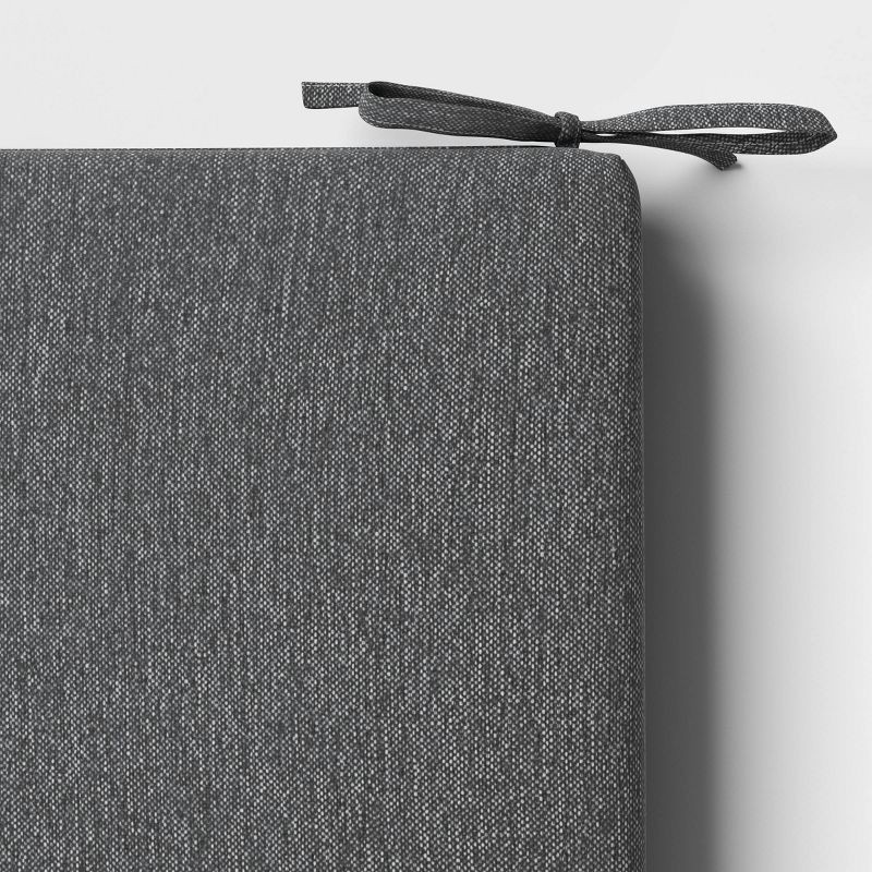 slide 4 of 5, 18"x20" Solid Woven Outdoor Chair Seat Cushion Charcoal - Threshold™, 1 ct