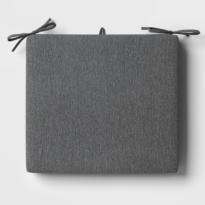 slide 1 of 5, 18"x20" Solid Woven Outdoor Chair Seat Cushion Charcoal - Threshold™, 1 ct