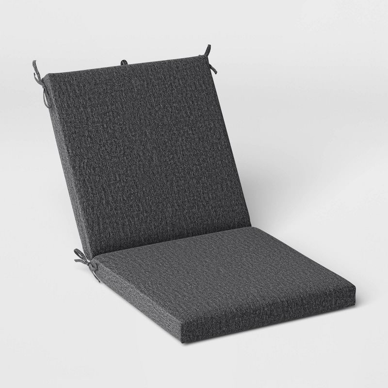 slide 1 of 4, 43"x21" Solid Woven Outdoor Chair Cushion Charcoal - Threshold™, 1 ct