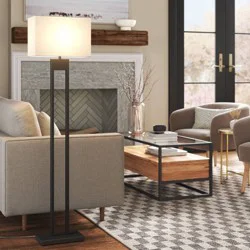 62"x8" Weston Window Pane Floor Lamp Black - Threshold™: Modern Standing Light for Living Room
