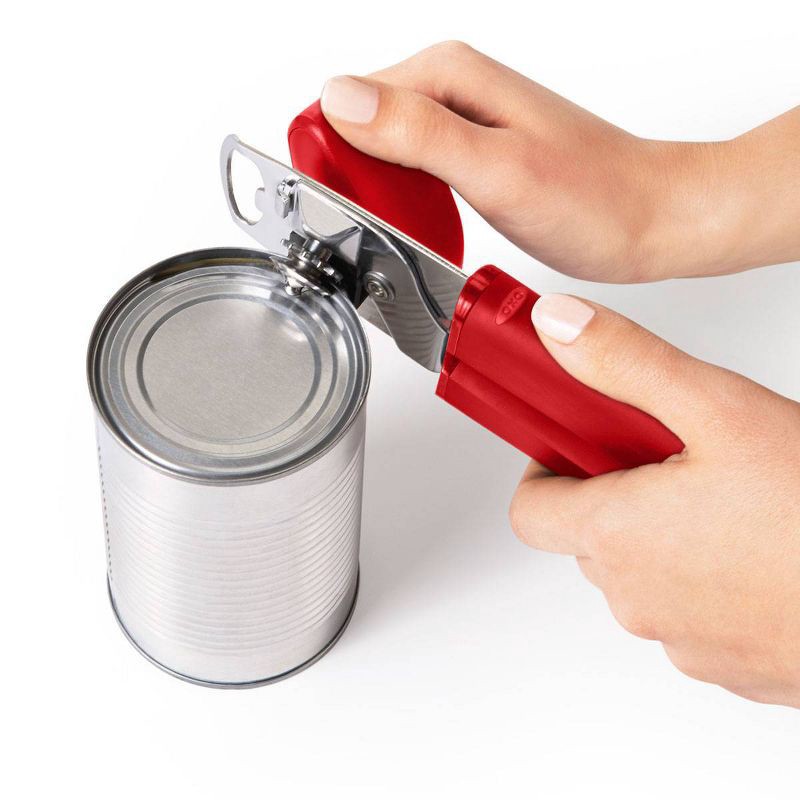 slide 2 of 3, OXO Stainless Steel Soft Handle Can Opener Red: Manual Kitchen Tool, Hand Wash, Freestanding, Lifetime Warranty, 1 ct