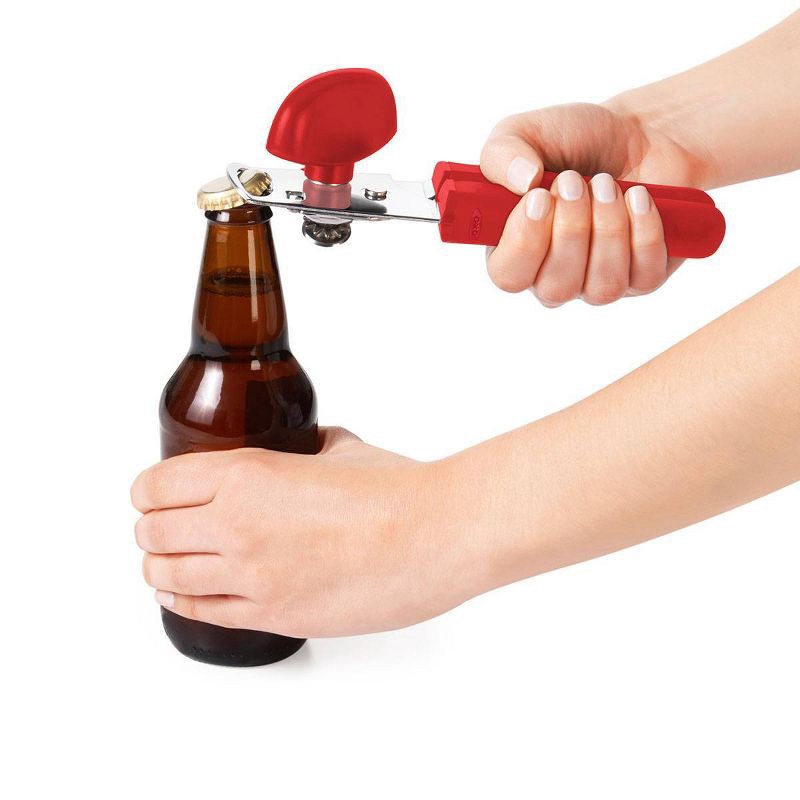 slide 3 of 3, OXO Stainless Steel Soft Handle Can Opener Red: Manual Kitchen Tool, Hand Wash, Freestanding, Lifetime Warranty, 1 ct