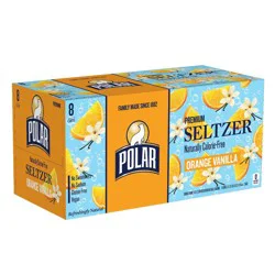 Polar Beverages Polar Orange Vanilla Seltzer Water - 8pk/12 fl oz Cans