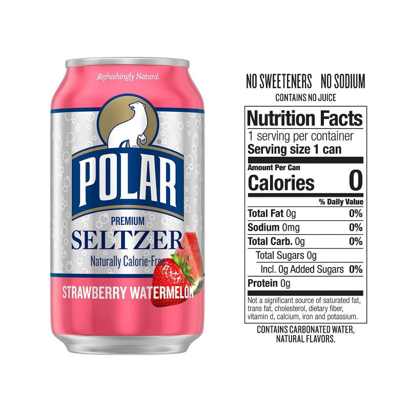 slide 4 of 7, Polar Beverages Polar Strawberry Watermelon Seltzer Water - 8pk/12 fl oz Cans, 8 ct; 12 fl oz