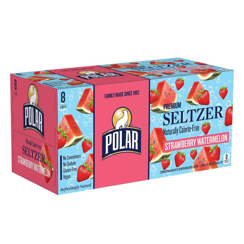 slide 6 of 7, Polar Beverages Polar Strawberry Watermelon Seltzer Water - 8pk/12 fl oz Cans, 8 ct; 12 fl oz