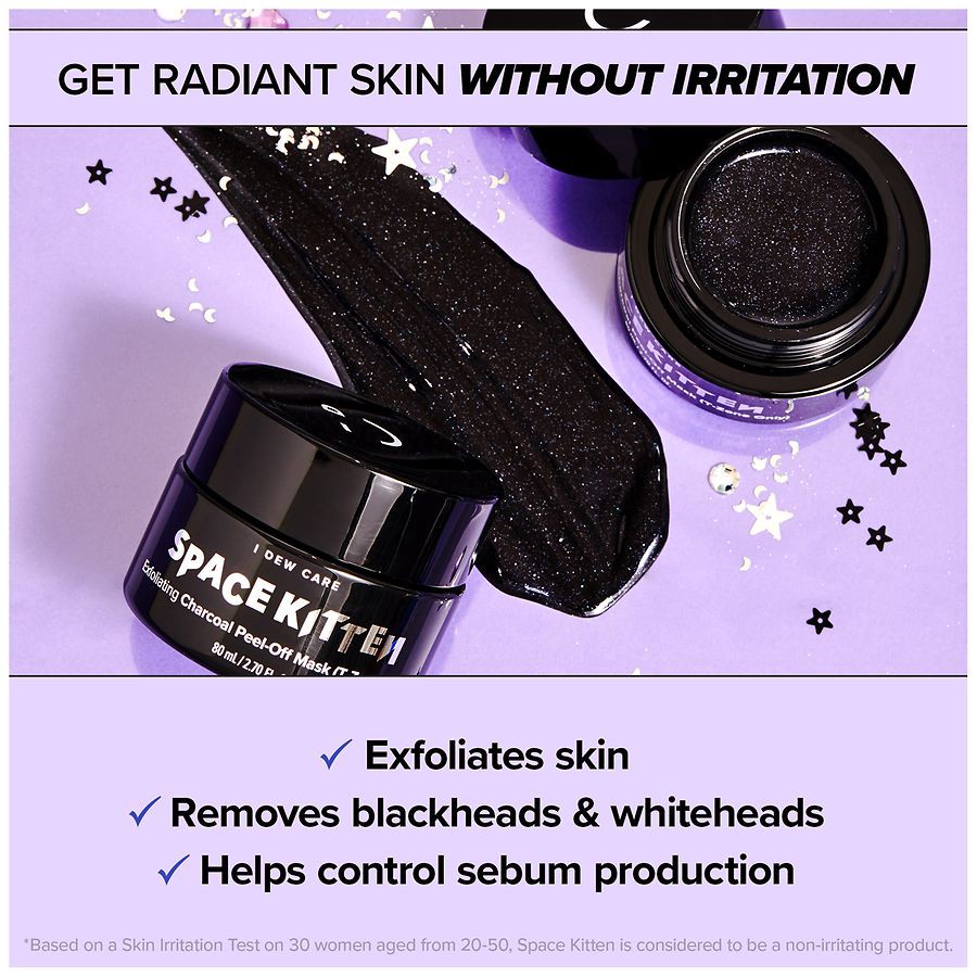 slide 2 of 4, I Dew Care Space Kitten Exfoliating Charcoal Peel-Off Mask (T-Zone) 2.70 fl oz, 2.7 fl oz