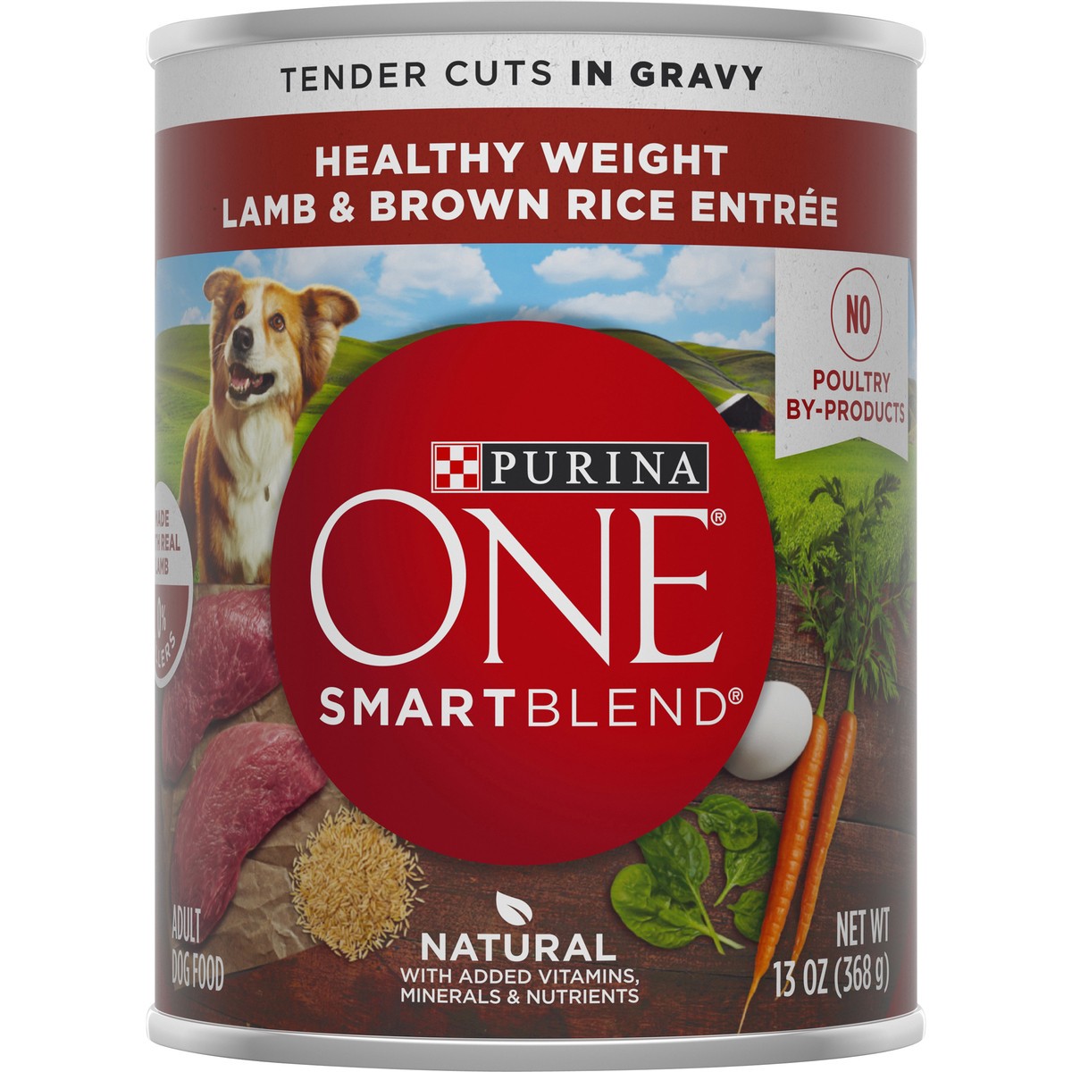 slide 4 of 7, ONE Purina ONE Plus Tender Cuts in Gravy Healthy Weight Lamb and Brown Rice Entree in Wet Dog Food Gravy, 13 oz