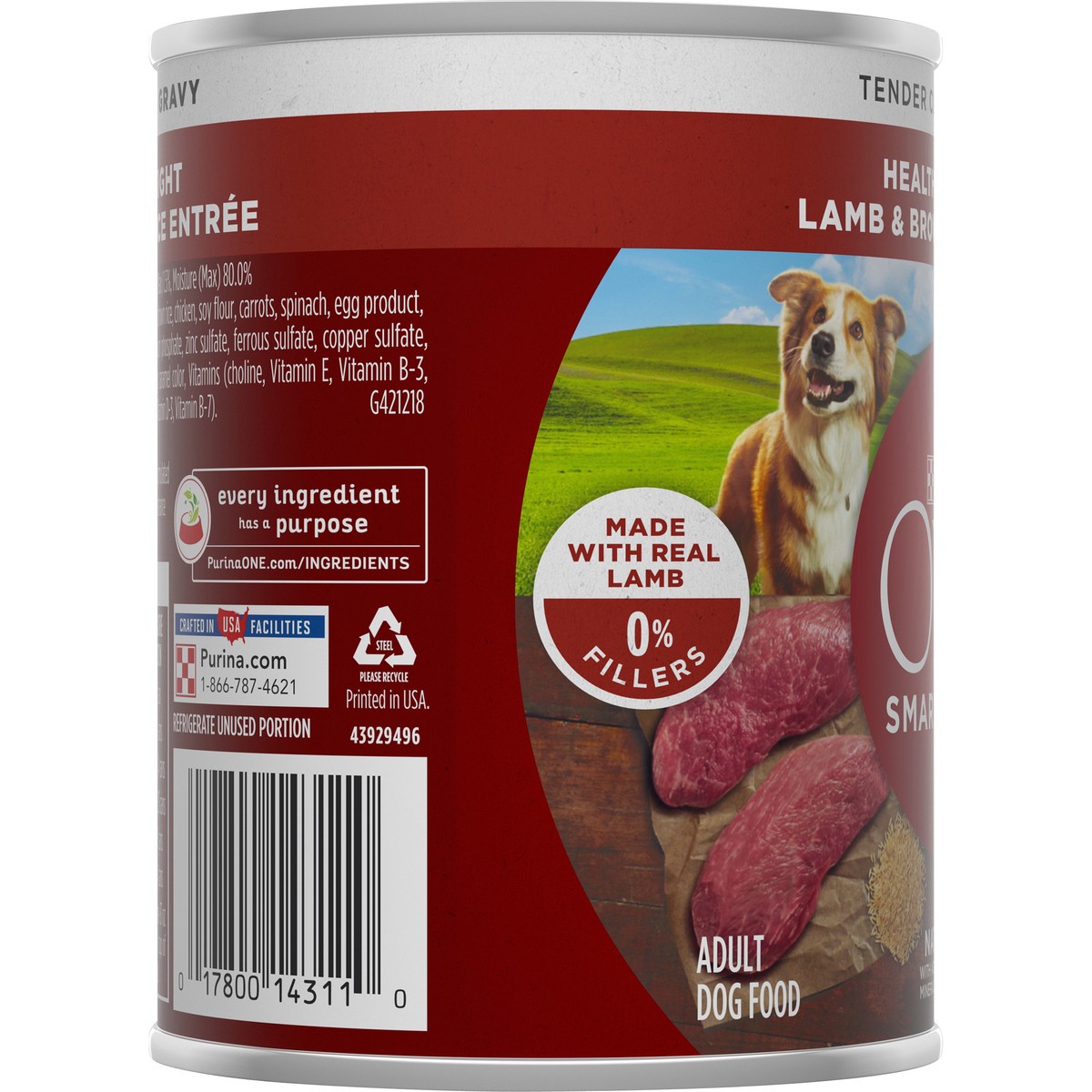 slide 2 of 7, ONE Purina ONE Plus Tender Cuts in Gravy Healthy Weight Lamb and Brown Rice Entree in Wet Dog Food Gravy, 13 oz