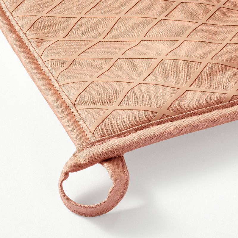 slide 3 of 3, 2pk Potholder Terracotta Orange - Figmint™: Modern Kitchen Textiles, Cotton, OEKO-TEX Certified, Silicon Gripper, 2 ct