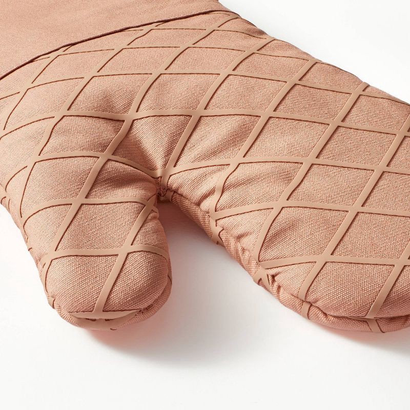 slide 3 of 3, Oven Mitt Terracotta Orange - Figmint™: Modern Solid Cotton, Machine Washable, Silicon Gripper, 14" [US_DRIVER_LICENSE] .5", 1 ct