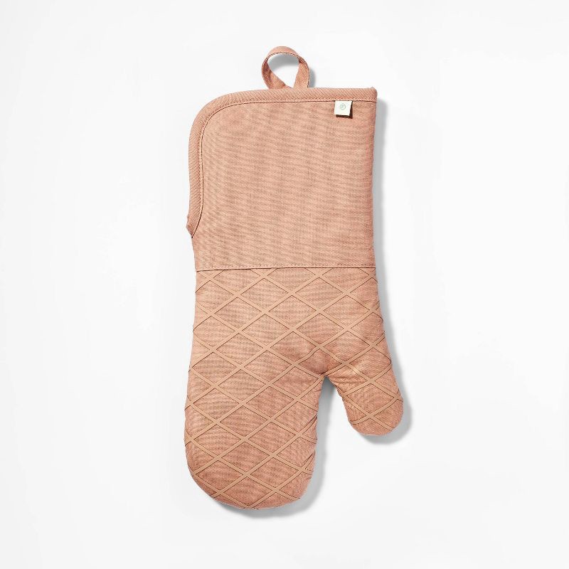 slide 1 of 3, Oven Mitt Terracotta Orange - Figmint™: Modern Solid Cotton, Machine Washable, Silicon Gripper, 14" [US_DRIVER_LICENSE] .5", 1 ct