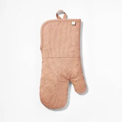 Oven Mitt Terracotta Orange - Figmint™: Modern Solid Cotton, Machine Washable, Silicon Gripper, 14" [US_DRIVER_LICENSE] .5"