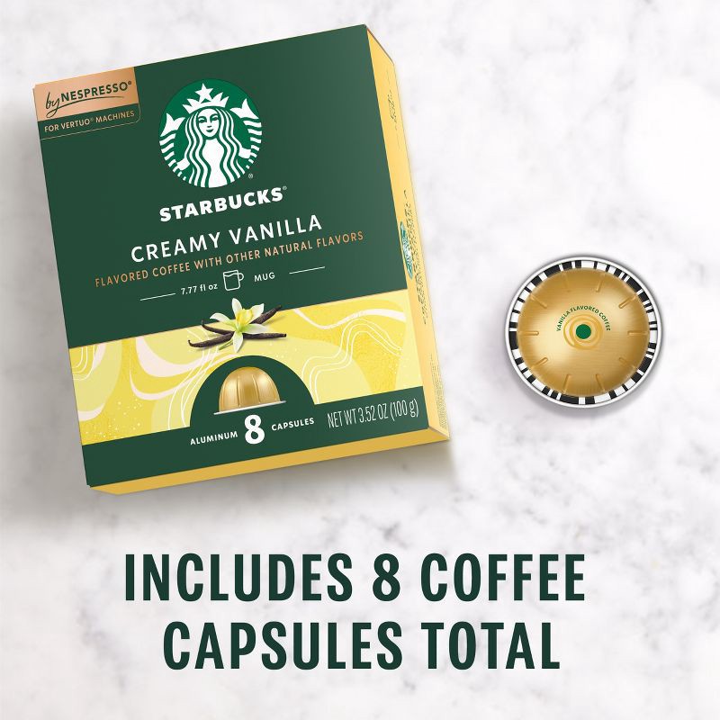 slide 4 of 9, Starbucks by Nespresso Vertuo Line Creamy Vanilla Flavor Light Roast Coffee Pods - 8ct, 8 ct