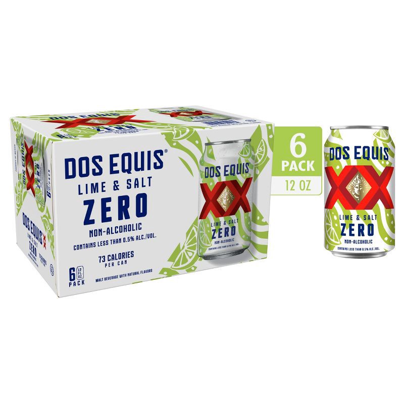 slide 4 of 6, Dos Equis Lime and Salt 0.0 - 6pk/12 fl oz Cans, 0 x 6 ct, 12 fl oz