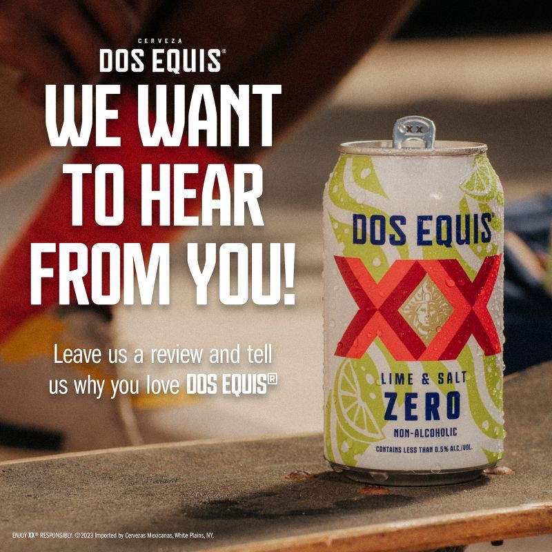 slide 5 of 6, Dos Equis Lime and Salt 0.0 - 6pk/12 fl oz Cans, 0 x 6 ct, 12 fl oz