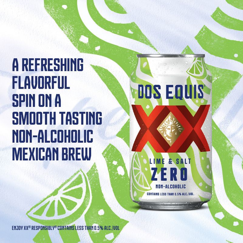 slide 6 of 6, Dos Equis Lime and Salt 0.0 - 6pk/12 fl oz Cans, 0 x 6 ct, 12 fl oz