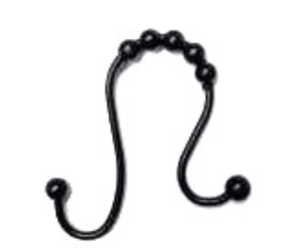 slide 1 of 1, Zenna Home Open Double Gilde Shower Curtain Hooks Pack - Matte Black, 1 ct