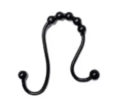 Zenna Home Open Double Gilde Shower Curtain Hooks Pack - Matte Black