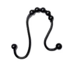 Zenna Home Open Double Gilde Shower Curtain Hooks Pack - Matte Black