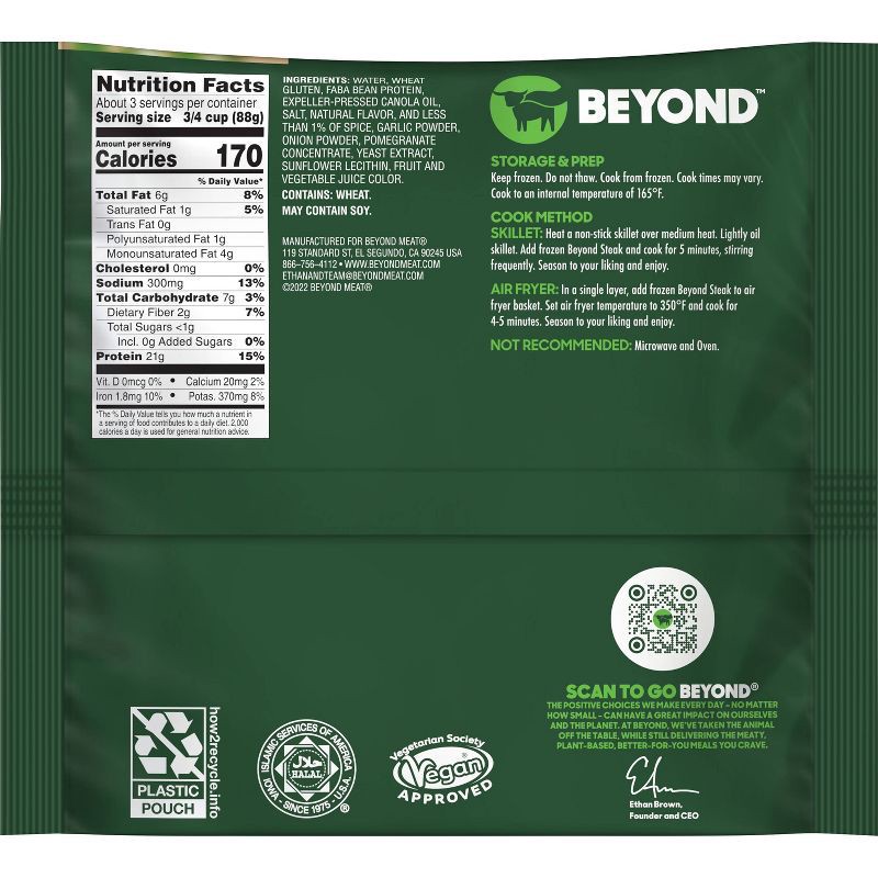 slide 3 of 4, Beyond Meat Plant-Based Steak - Frozen - 10oz, 10 oz