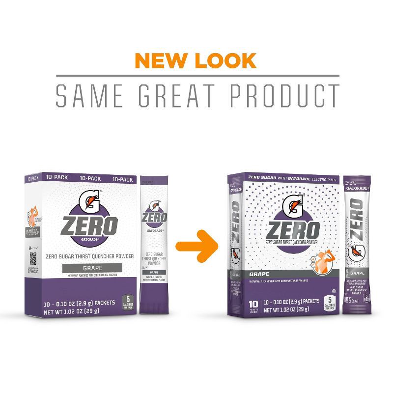slide 6 of 12, Gatorade G Zero Grape Sport Mix - 10pk/0.084oz Pouches, 10 ct, 0.084 oz