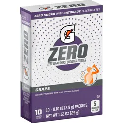 Gatorade G Zero Grape Sport Mix - 10pk/0.084oz Pouches