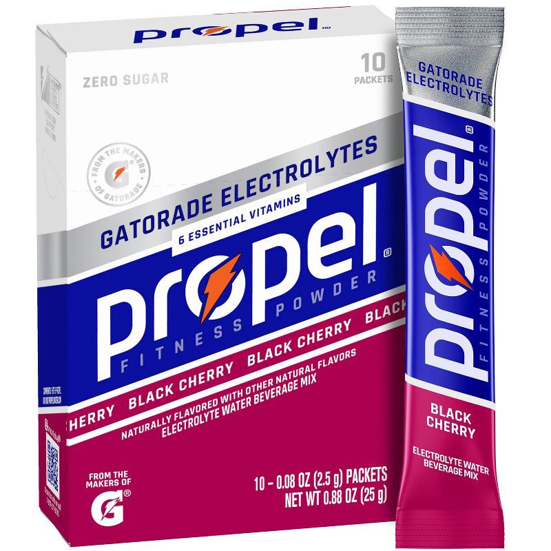slide 1 of 11, Propel Black Cherry Sport Mix - 10pk/0.08oz Pouches, 10 ct, 0.08 oz