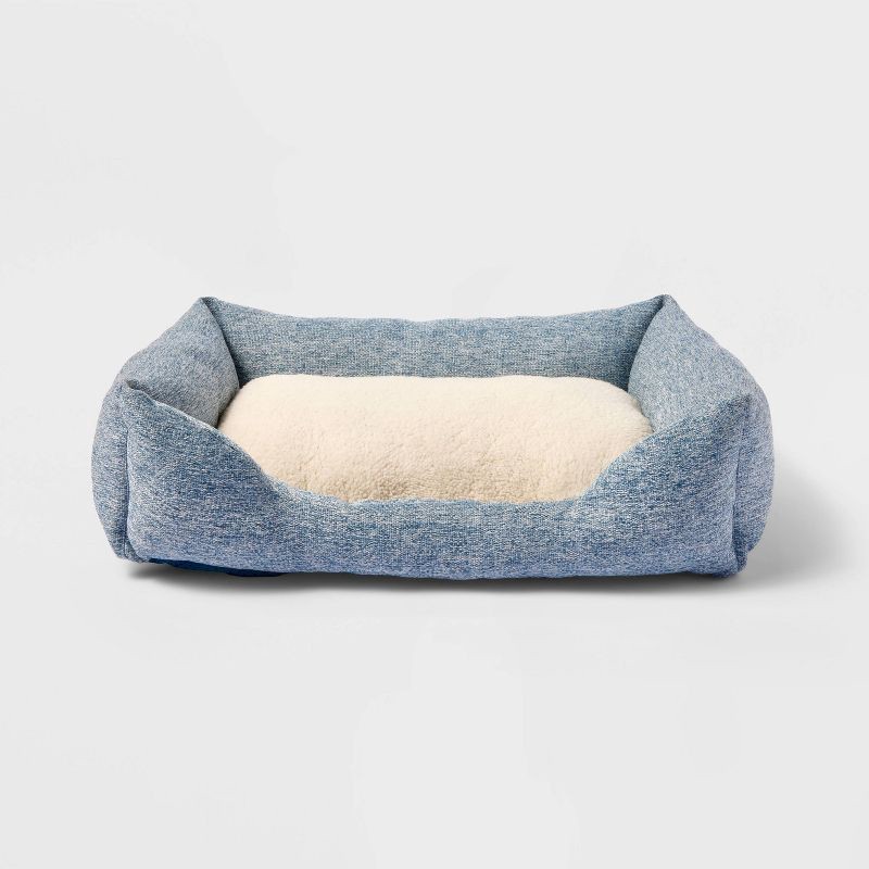 slide 1 of 3, Cuddler Dog Bed - M - Blue - Boots & Barkley™, 1 ct
