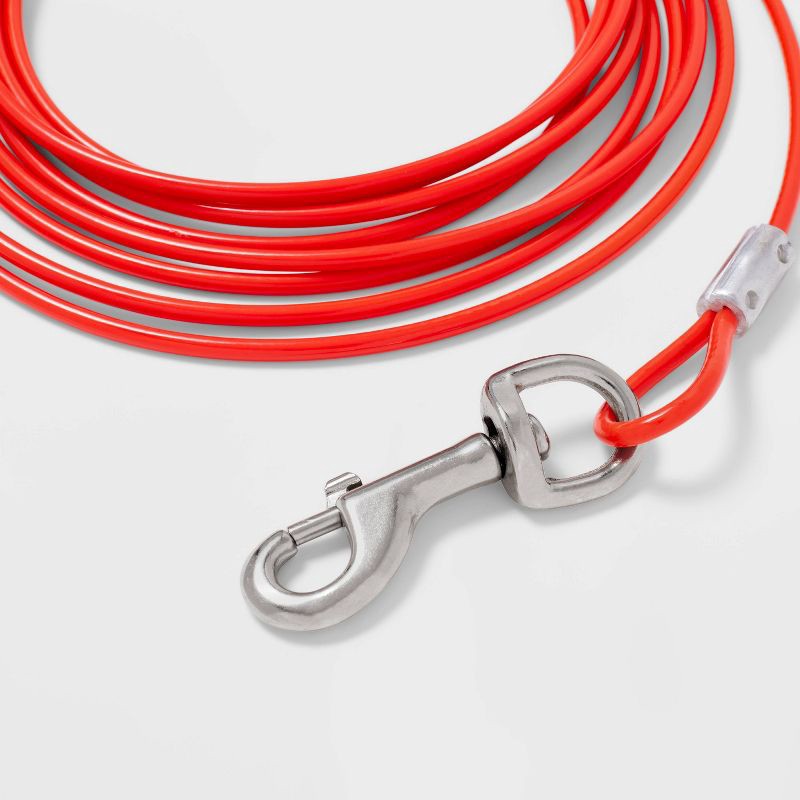 slide 2 of 3, Heavyweight Cable Tie-Out for Dogs - 80lbs - 15ft - Boots & Barkley™, 80 lb, 15 ft