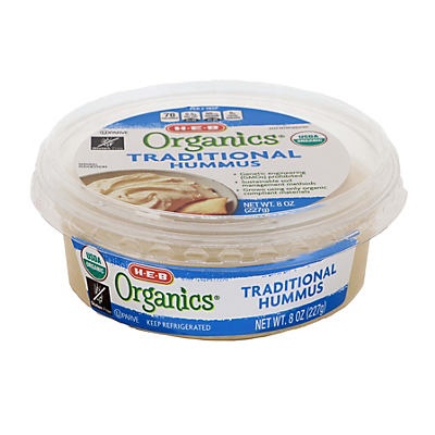 slide 1 of 1, H-E-B Organics Traditional Hummus, 8 oz