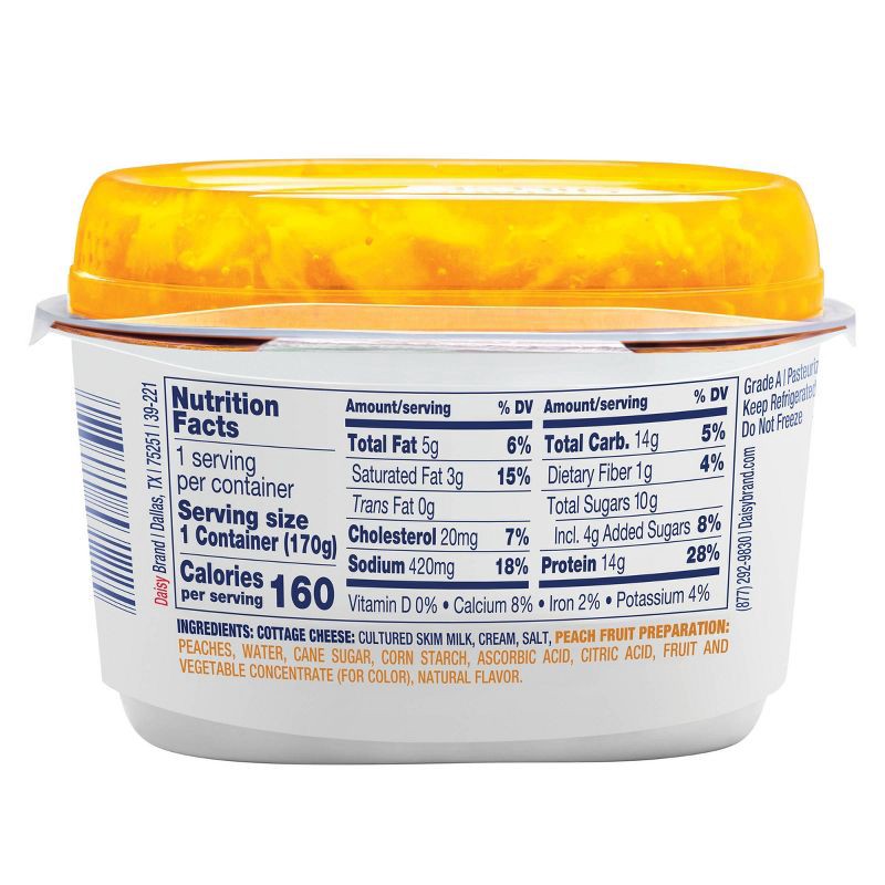 slide 3 of 6, Daisy Brand Daisy Cottage Cheese with Peaches - 6oz, 6 oz