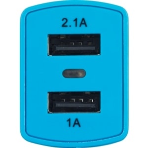 slide 1 of 1, PowerXcel Usb Wall Charger 2.1, Teal, 1 ct